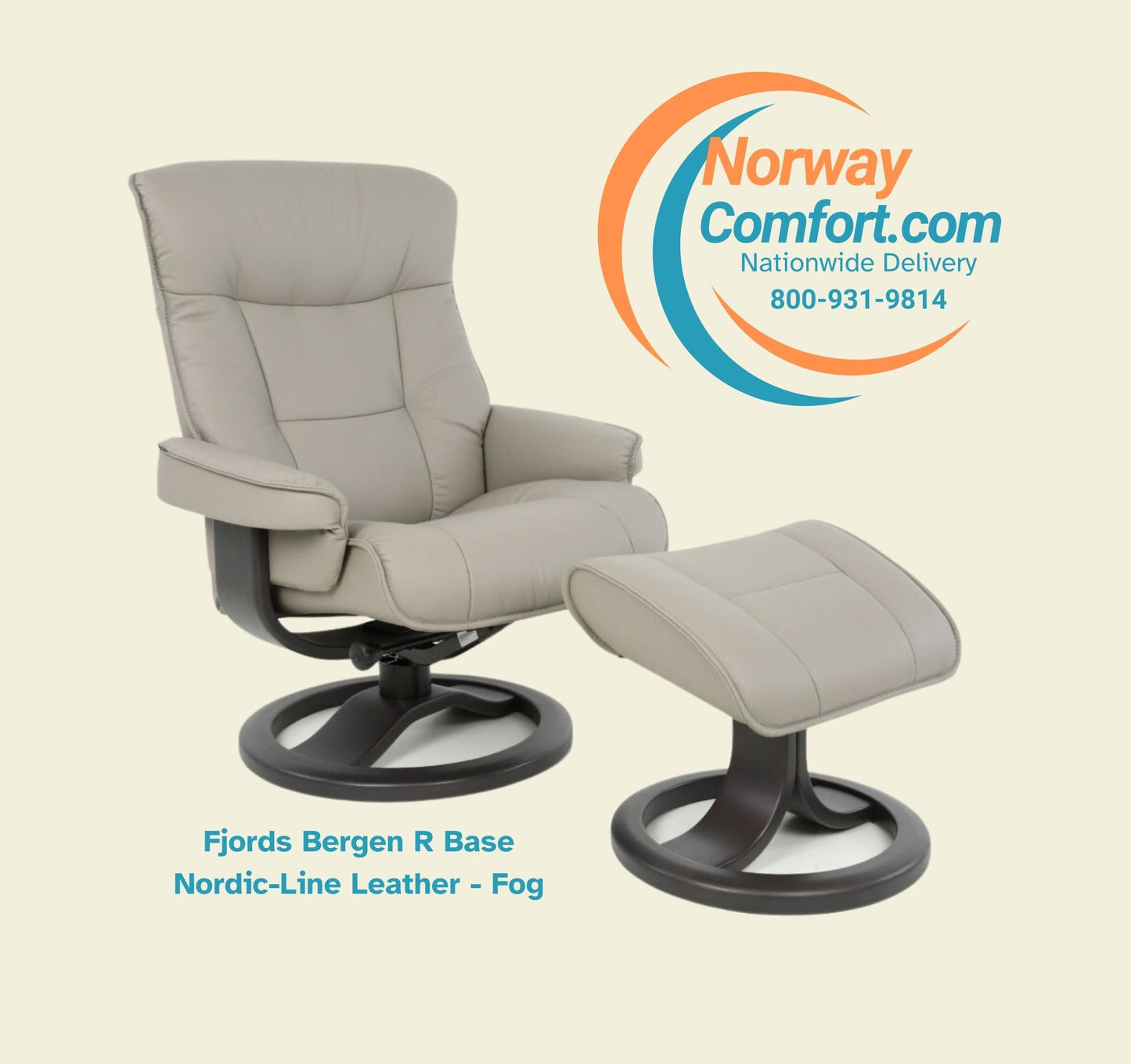 Fjords Bergen Recliner R-Base w/ottoman